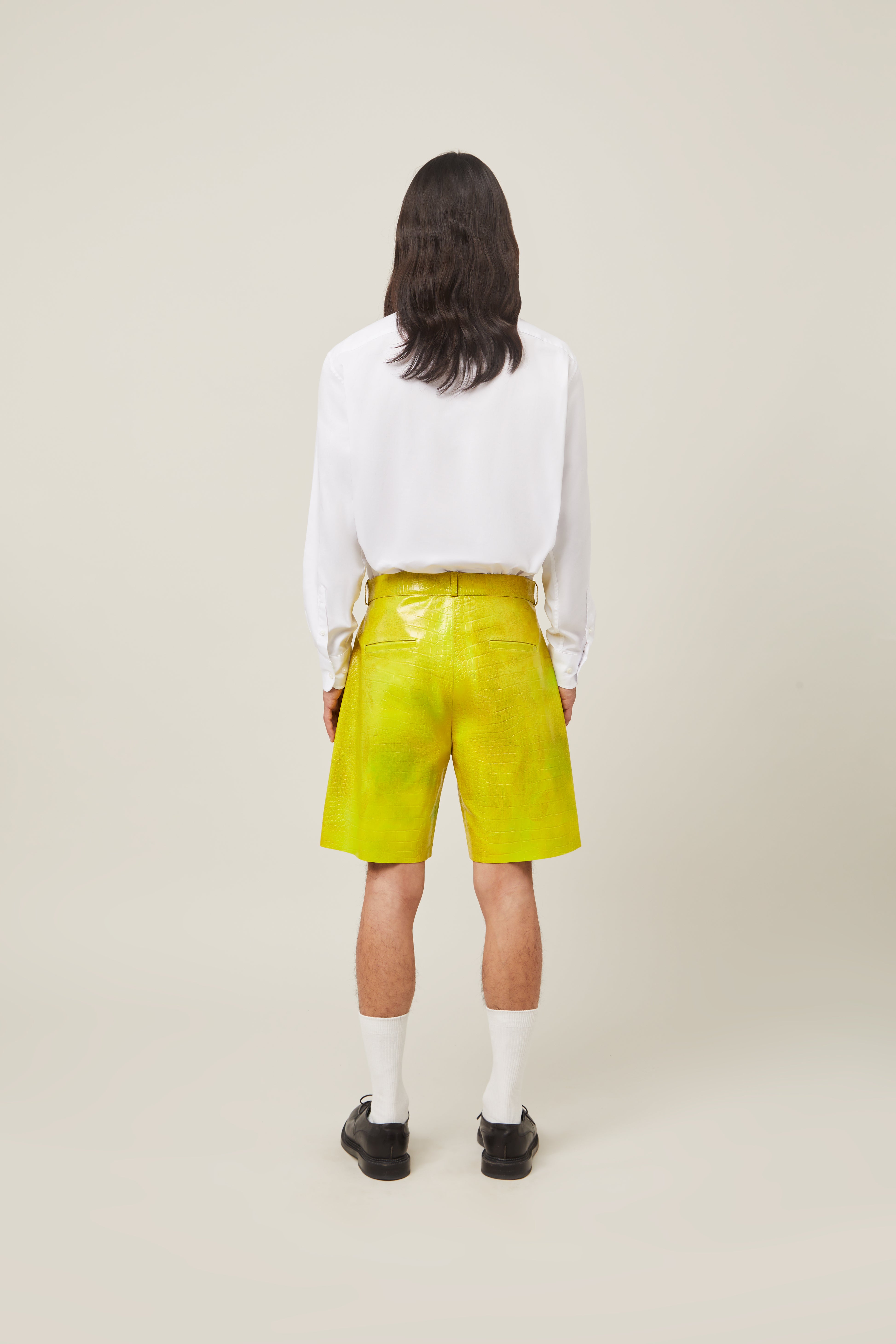 Leather Croc Overdye Shorts