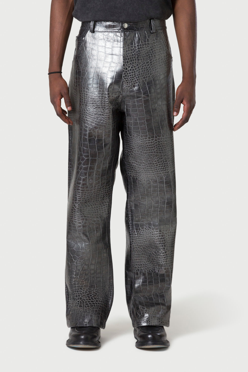 Croc Leather Pants