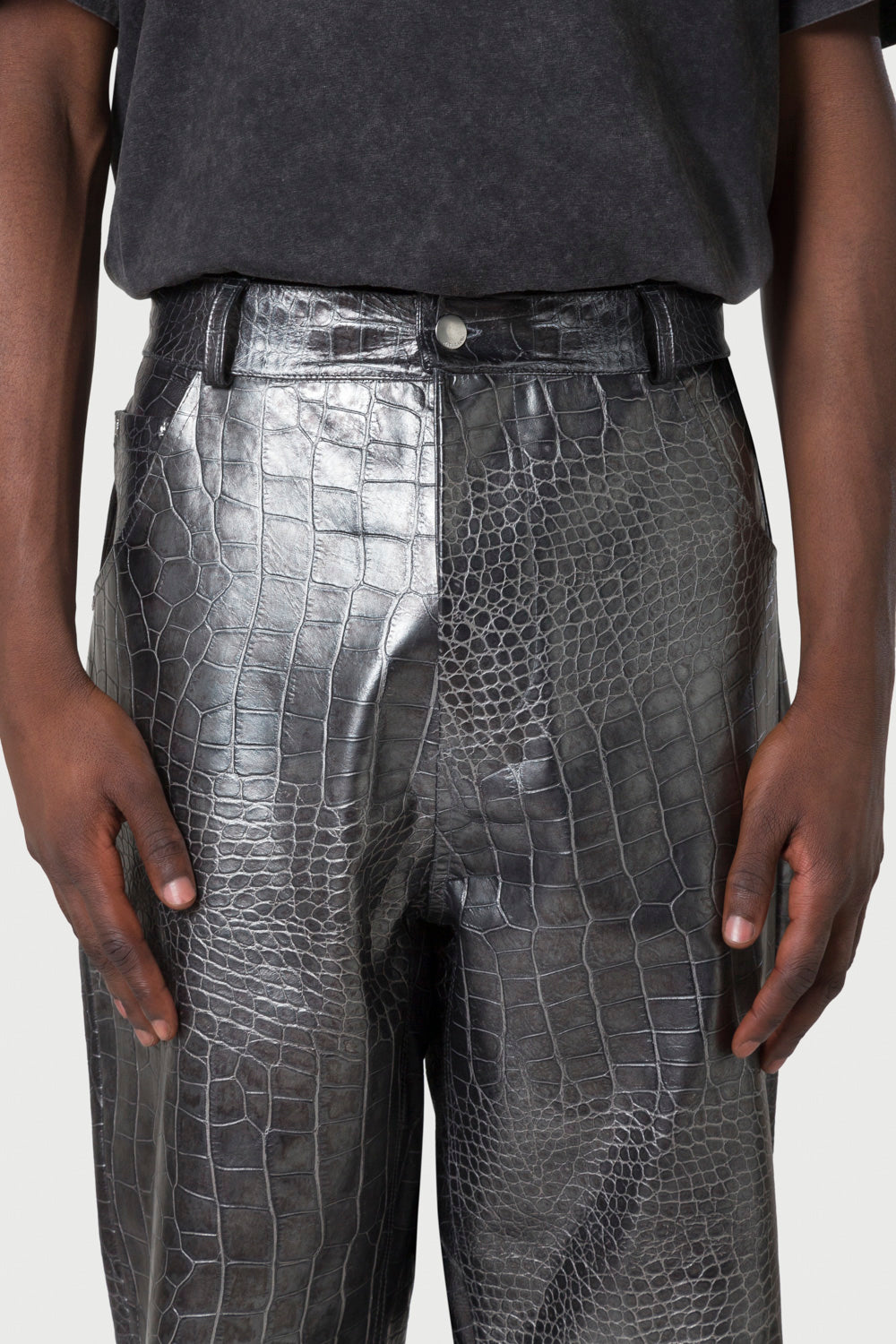 Croc Leather Pants