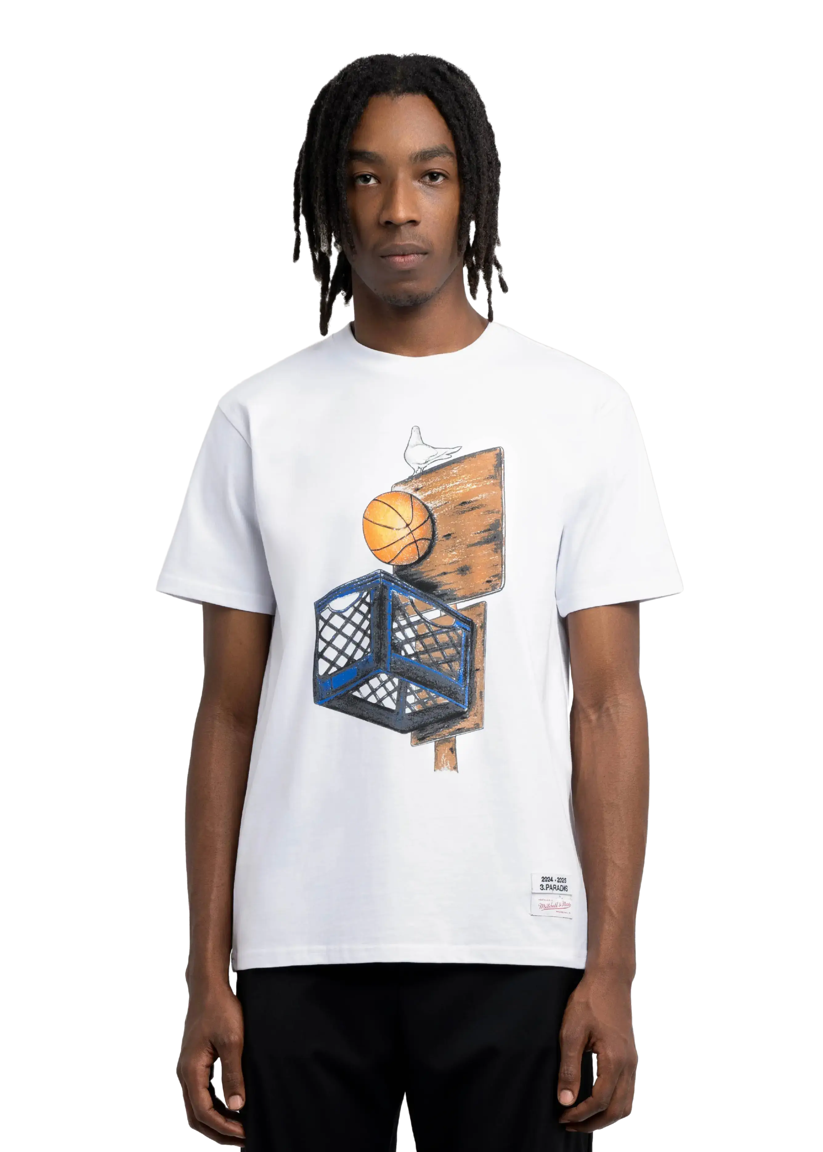 3.PARADIS, Mitchell & Ness and The NBA : Graphic Crate T-Shirt