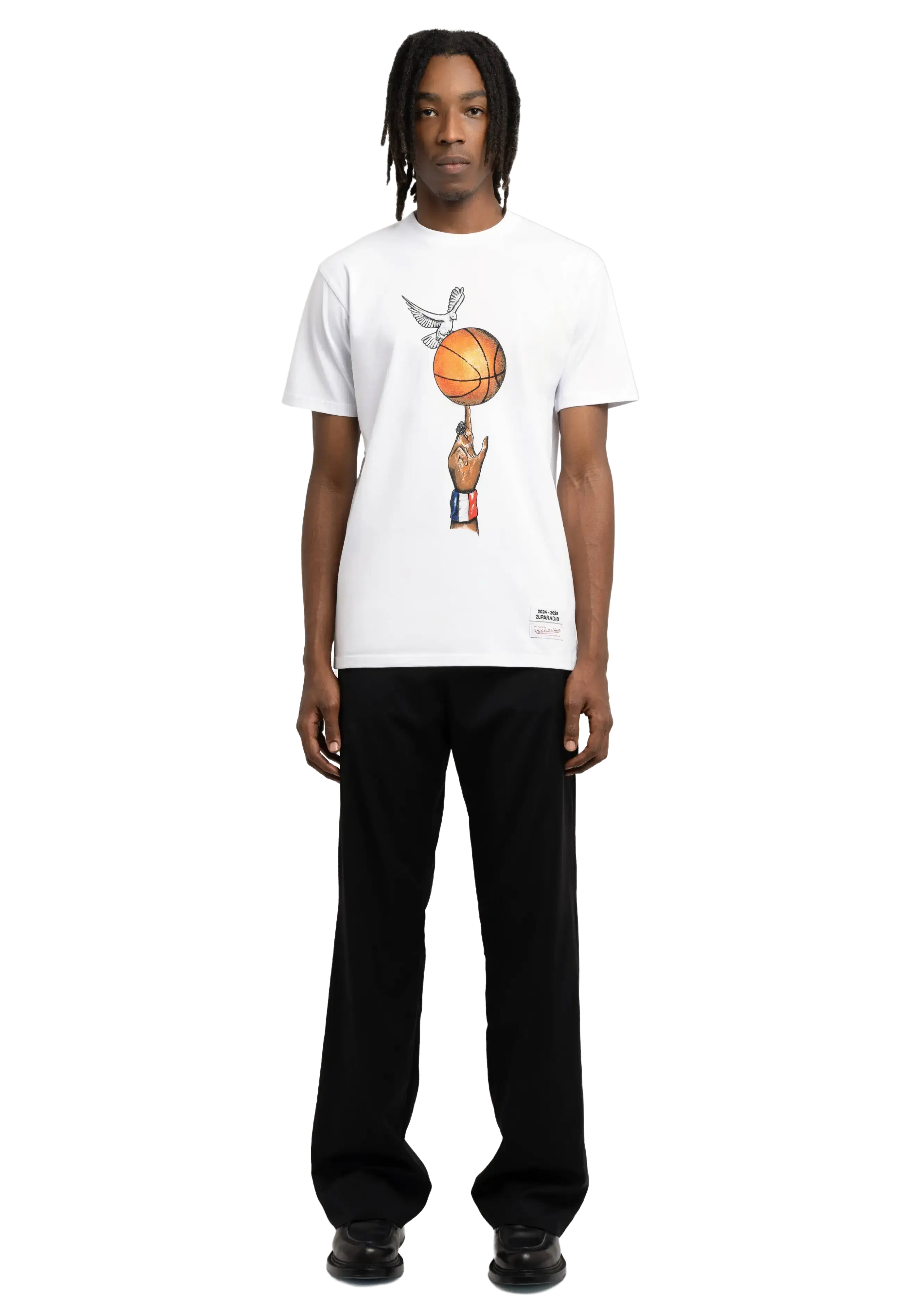 3.PARADIS, Mitchell & Ness and The NBA : Graphic Ball T-Shirt