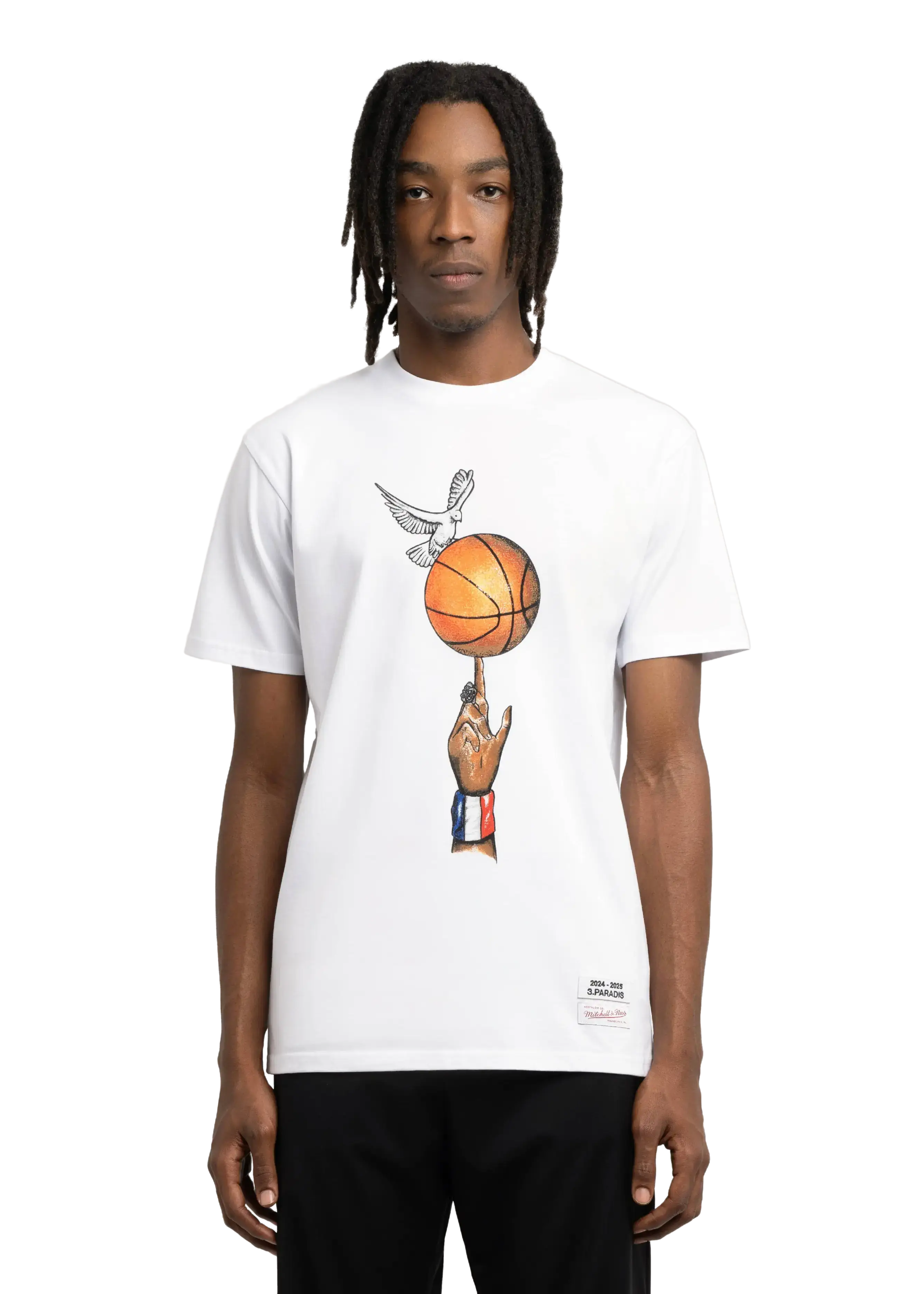 3.PARADIS, Mitchell & Ness and The NBA : Graphic Ball T-Shirt