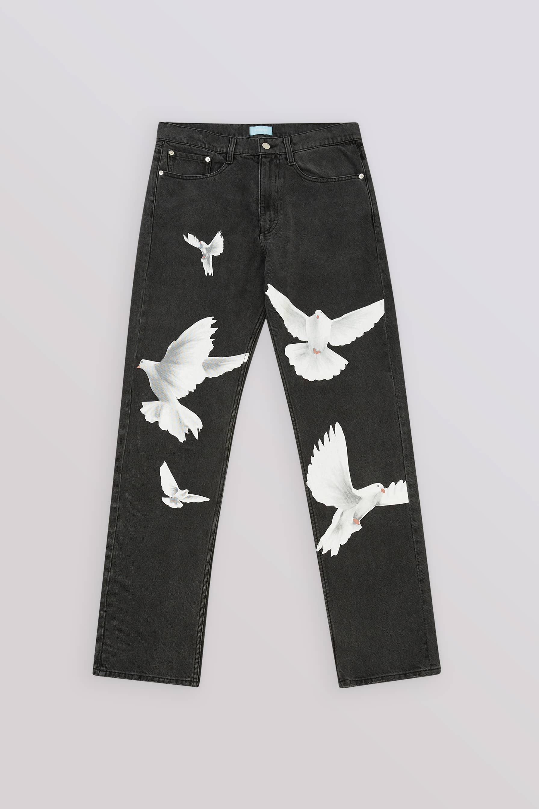 Freedom Doves Washed Straight Fit Denim Jeans