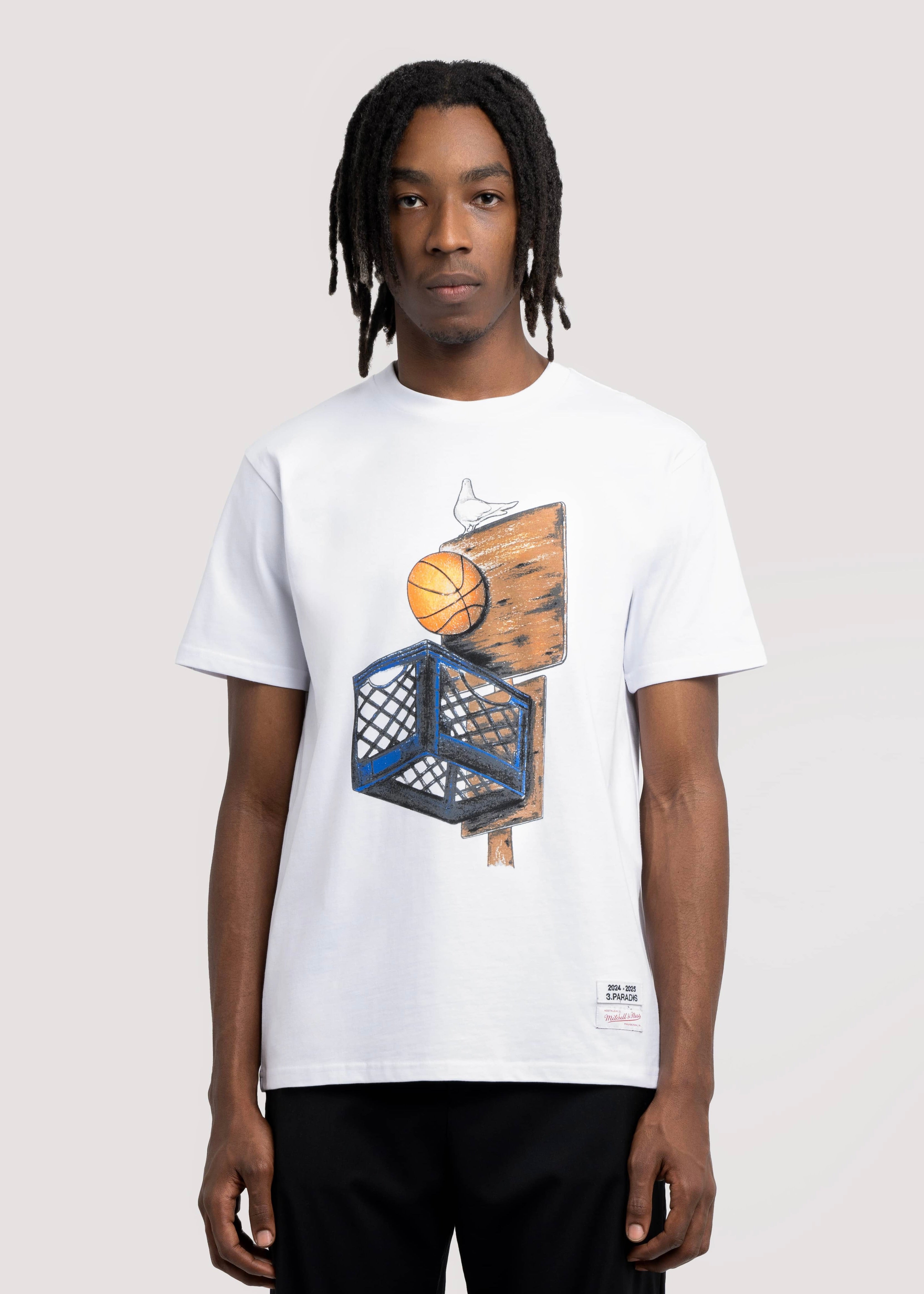 3.PARADIS, Mitchell & Ness and The NBA : Graphic Crate T-Shirt