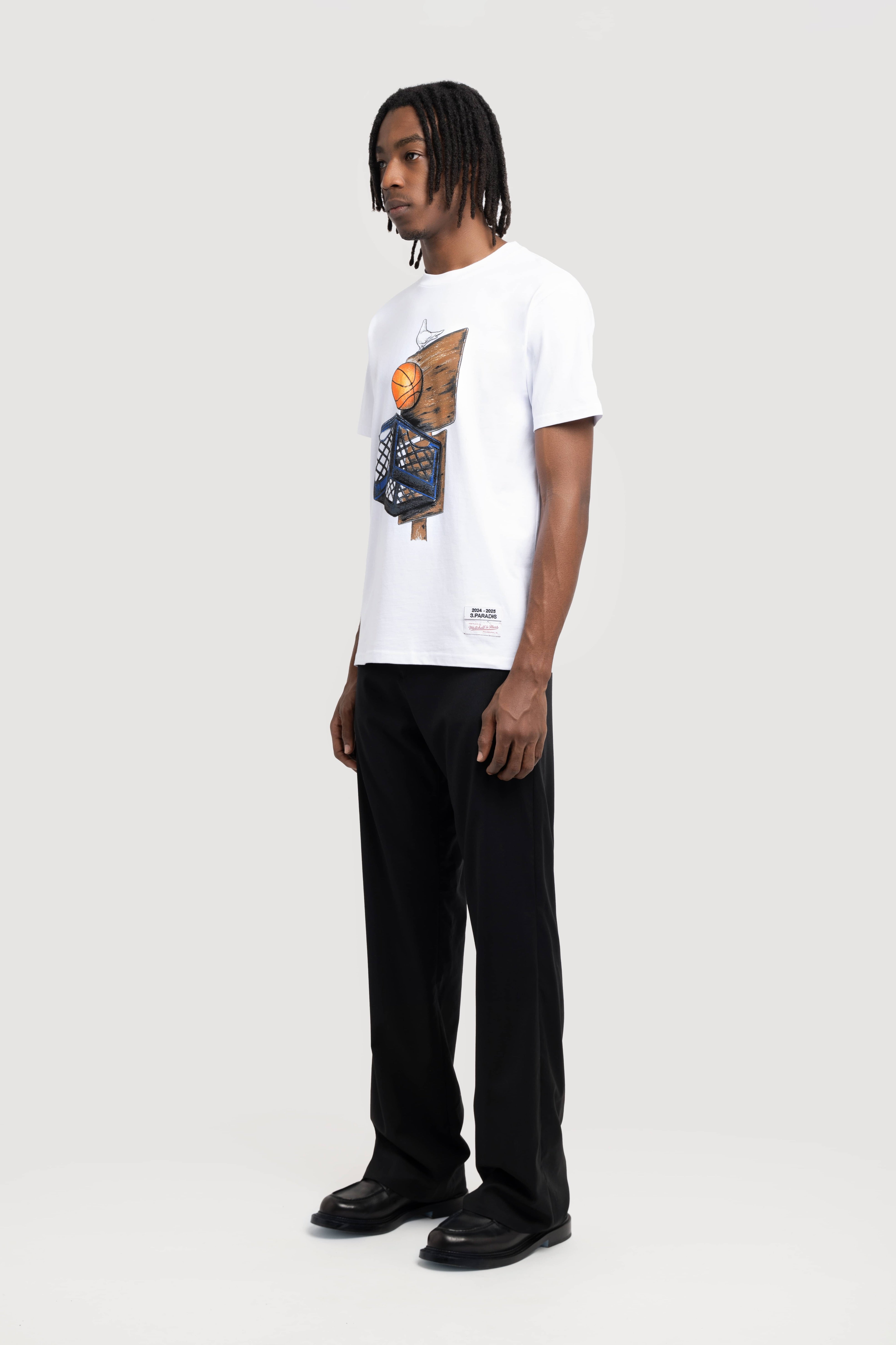 3.PARADIS, Mitchell & Ness and The NBA : Graphic Crate T-Shirt