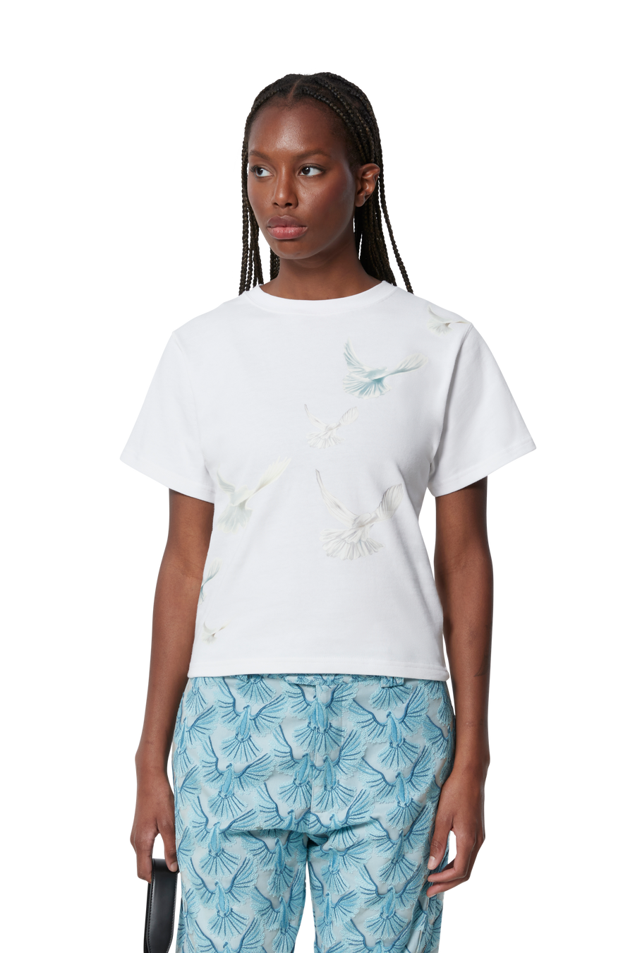 SINGING DOVES CROPPED T-SHIRT