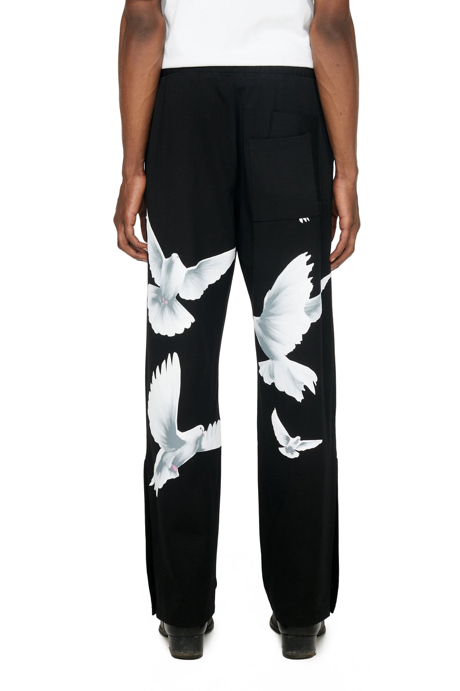 SISHO BLACK FREEDOM DOVES TRACK PANTS