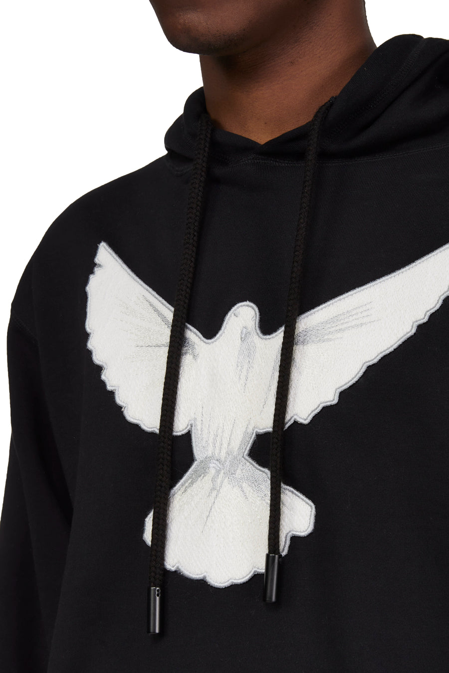 ONE DOVE PATCH HOODED SWEATER