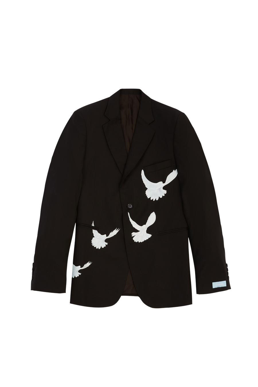 SINGING DOVES BLACK WOOL BLAZER
